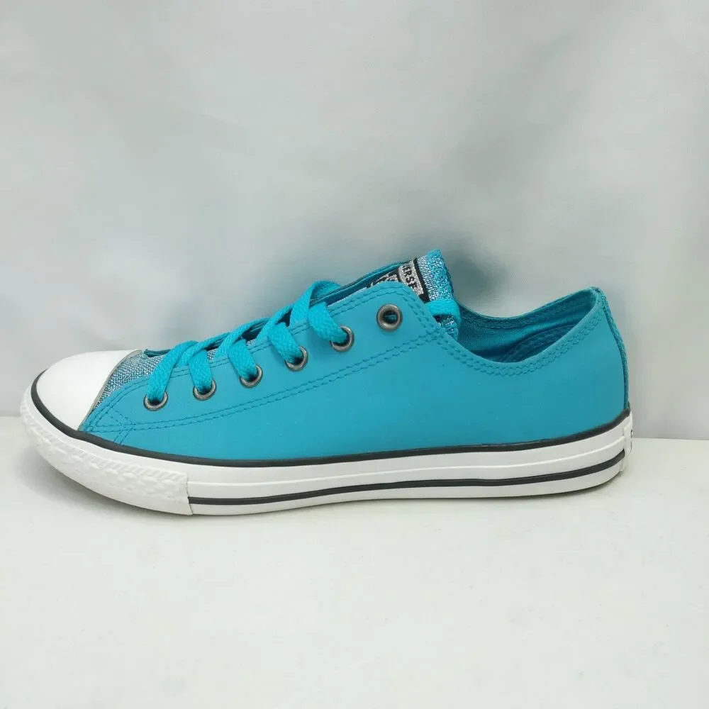 Converse Chuck Taylor All Star Low Junior Size 5 Blue Leather Glitter 662329C